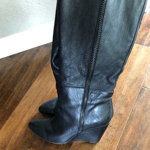 Steve Madden Wedge leather knee high boot